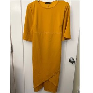 Yellow boohoo dress, size 12
